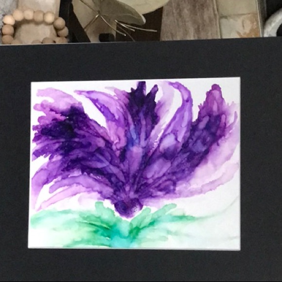 Hand Crafted Other - Handcrafted original abstract alcohol ink wall decor purple painting
